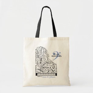Personalised Baby Grand Piano Student Teacher Tote Bag