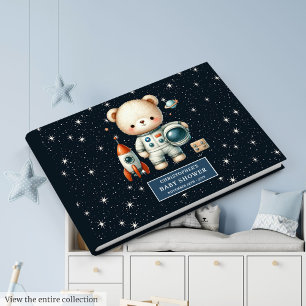 Personalised Baby Guest Book Teddy Bear Astronaut