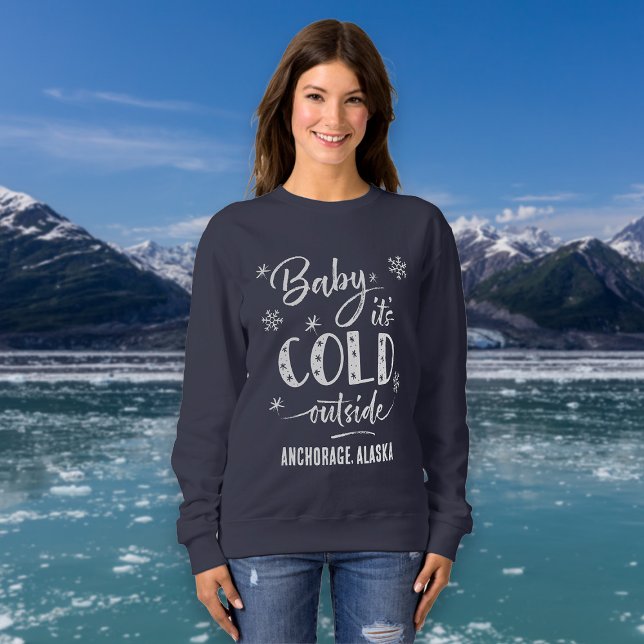 Personalised Baby It's Cold Outside Holiday Sweatshirt (Creator Uploaded)