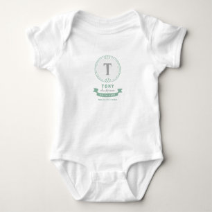 Personalised baby keepsakes monogram bodysuit