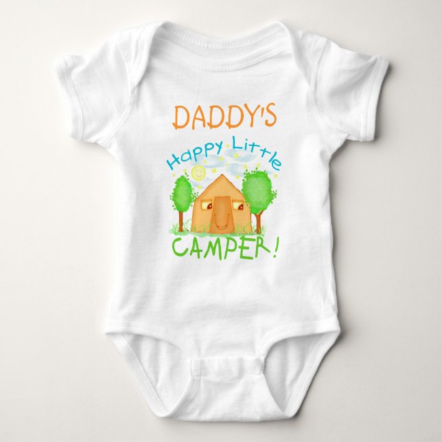 Personalised Baby / Kids Camping T-Shirt Baby Bodysuit (Front)