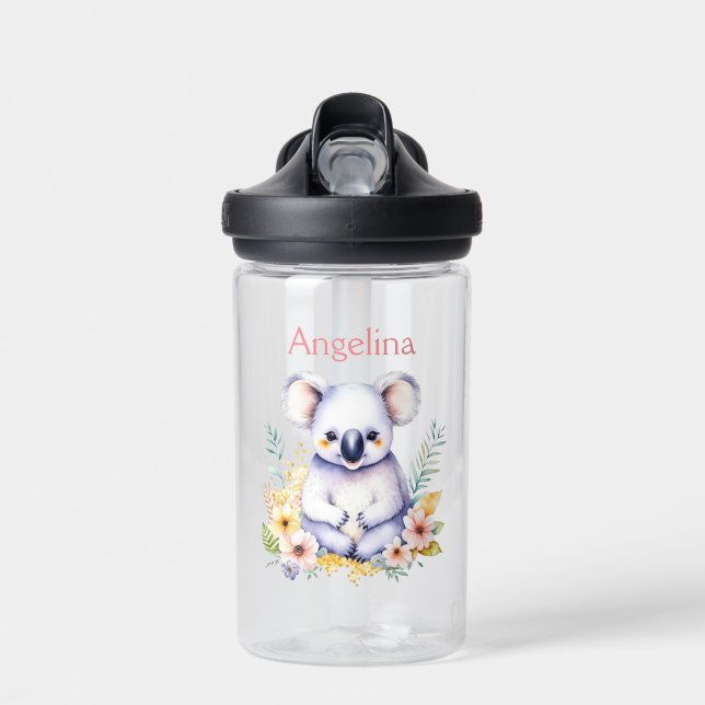 Personalised Baby Koala Bear  Water Bottle (Front)