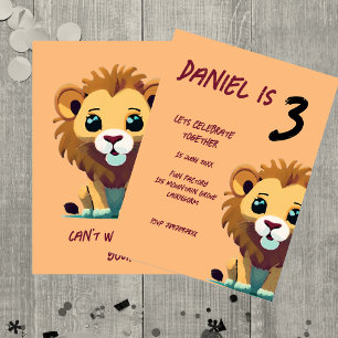 Personalised Baby Lion Party Invitation