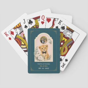 Personalised Baby Lion Wedding Favour Photo Playing Cards