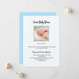 Personalised Baby Memorial Service Invitations