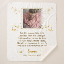 Personalised Baby Memorial Sherpa Blanket