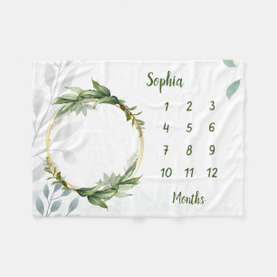 Personalised Baby Milestone Fleece Blanket