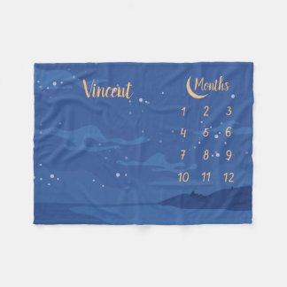 Personalised Baby Milestone Fleece Blanket