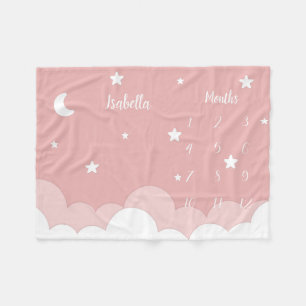 Personalised Baby Milestone Fleece Blanket
