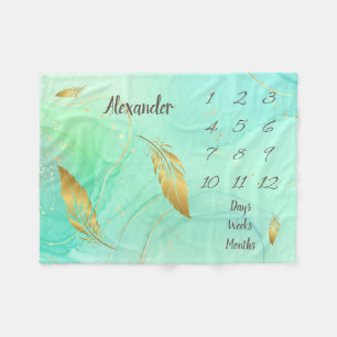 Personalised Baby Milestone Fleece Blanket