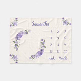 Personalised Baby Milestone Fleece Blanket