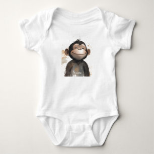 Personalised Baby Monkey bodysuit