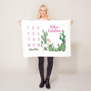Personalised Baby Monthly Milestone Blanket Custom