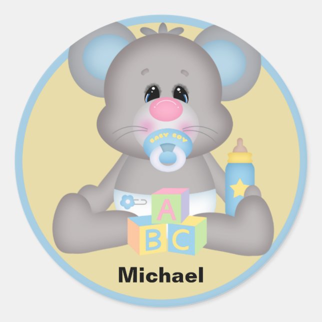 Personalised Baby Mouse Sticker (Front)