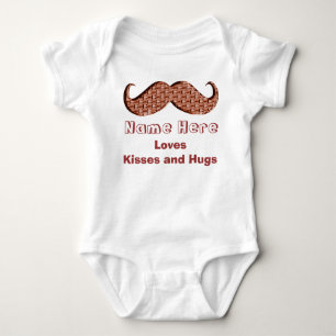 Personalised Baby Moustache Clothes One Piece Bodysuit