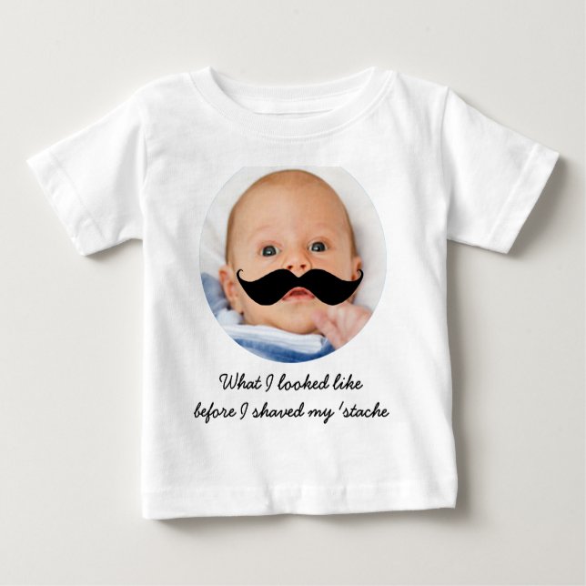 Personalised Baby Moustache Photo Shirt (Front)