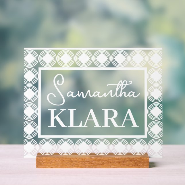 Personalised Baby Name Acrylic Sign (Neutral)