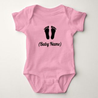 Personalised Baby Name Foot Print Baby Bodysuit
