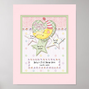 Personalised Baby Name Wall Nursery Art for Girl Poster