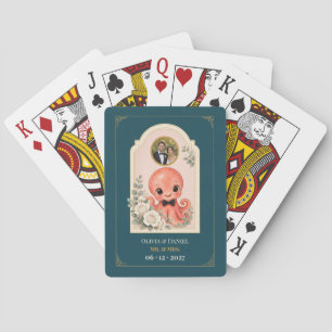 Personalised Baby Octopus Wedding Favour Photo Playing Cards
