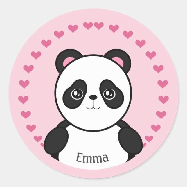 Personalised Baby Panda Stickers (Front)