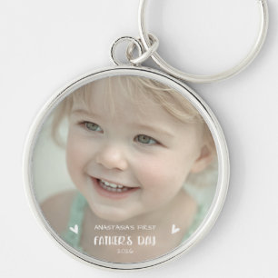 Personalised Baby Photo 1st Father’s Day Key Ring