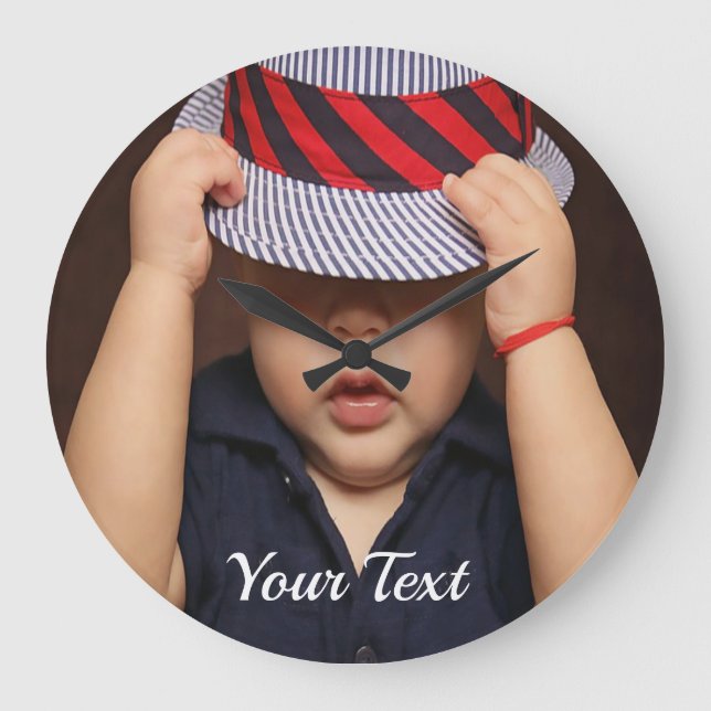 Personalised Baby Photo Acrylic Wall Clock (Front)