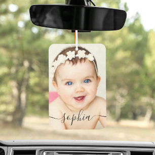 Personalised Baby Photo And Name Car Air Freshener