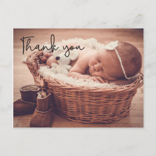 Personalised Baby Photo Announement, Thank You, Postcard