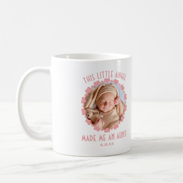 Personalised Baby Photo Aunt Coffee Mug (Left)