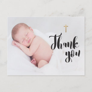 Personalised Baby Photo Baptism Thank you Postcard