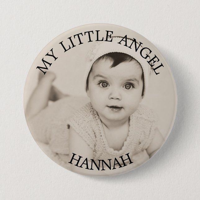 Personalised Baby Photo Button (Front)