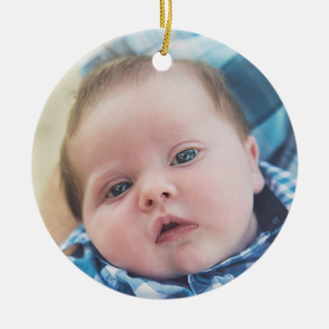 Personalised Baby Photo  Ceramic Ornament (Front)