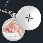 Personalised Baby  photo  name Locket Necklace<br><div class="desc">Perfect for the new mother,  customise this locket with her newborn's photo and name. Add other text as you'd like.</div>