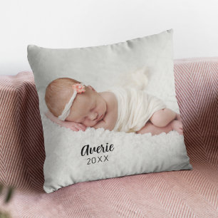 Personalised Baby Photo Portait 2 Sided Cushion