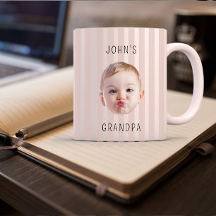 Personalised Baby Photo Stripe for Grandpa Mug