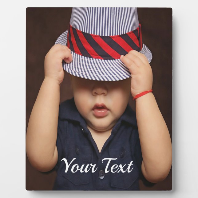 Personalised Baby Photo Tabletop Plaque with Easel (Front)