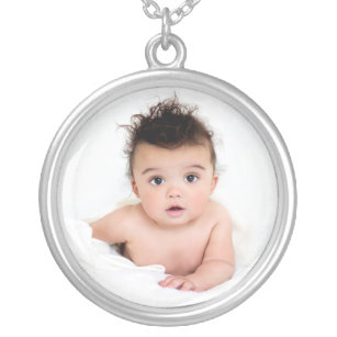 Personalised Baby Photo Template Silver Plated Necklace