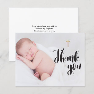 Personalised Baby Photo Thank you Baptism Card