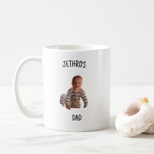 Personalised Baby Photo with Name Dad & Mum Sides Coffee Mug