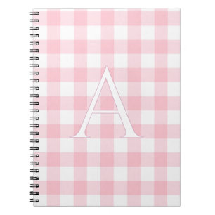 Personalised Baby Pink Gingham Notebook