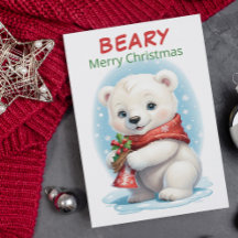 Personalised Baby Polar Bear Christmas