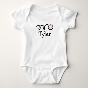 Personalised baby romper bodysuit with baseball