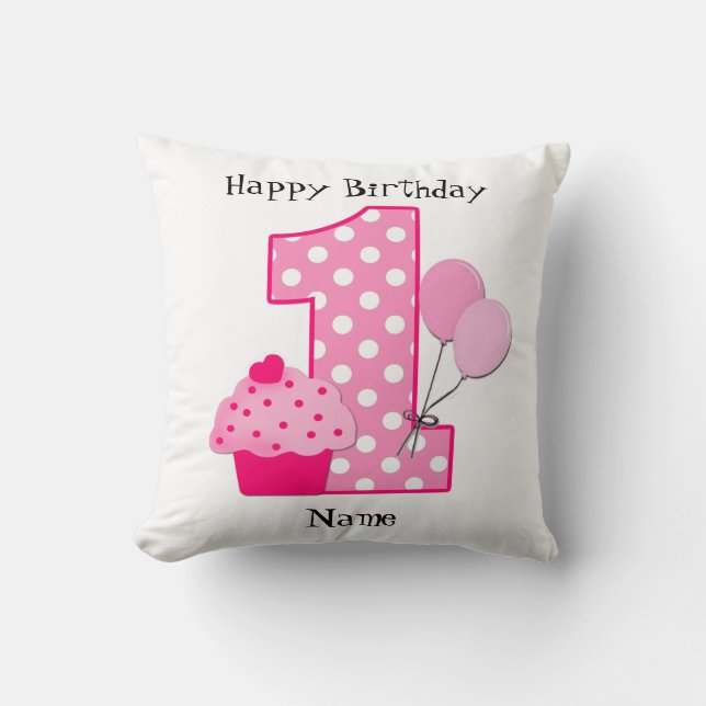 Personalised Baby’s 1st Birthday Pillow (Front)