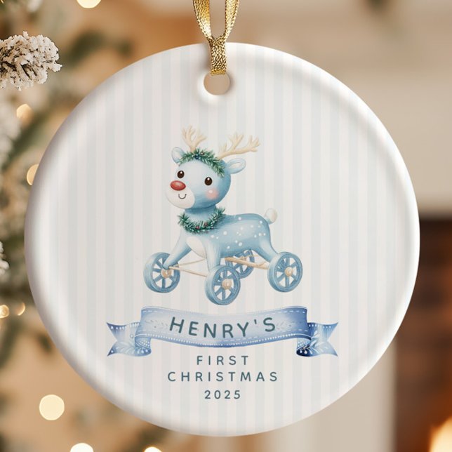 Personalised Baby’s First Christmas Ceramic Ornament (Creator Uploaded)