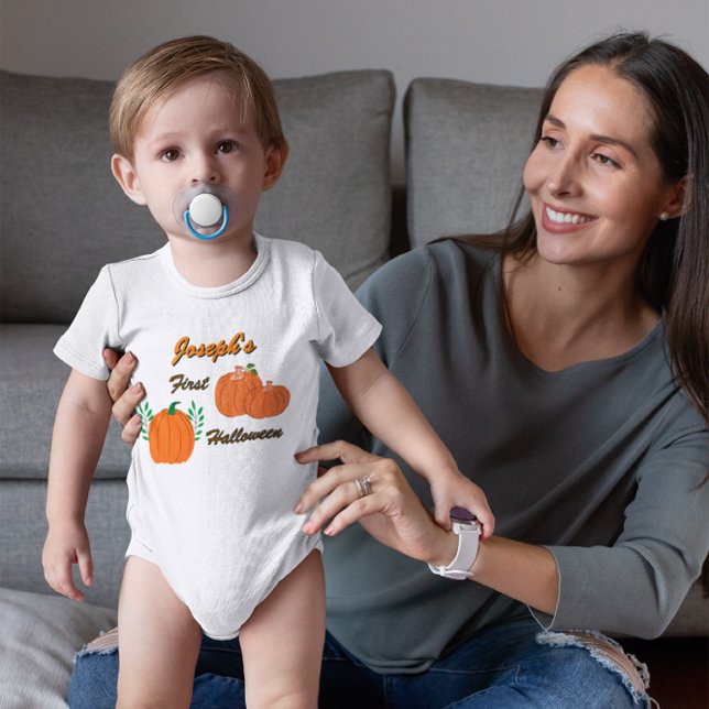 Personalised Baby’s First Halloween Pumpkin Baby Bodysuit (Creator Uploaded)