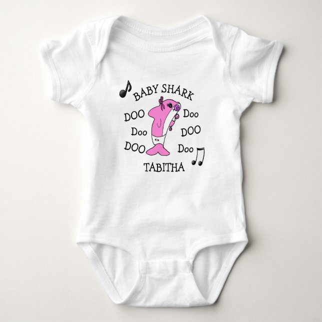 Personalised Baby Shark Baby's Baby Bodysuit (Front)