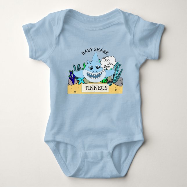 Personalised Baby Shark Baby's Bodysuit (Front)