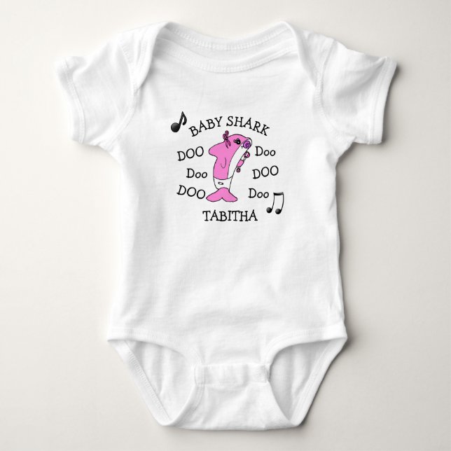 Personalised Baby Shark Baby's Bodysuit (Front)