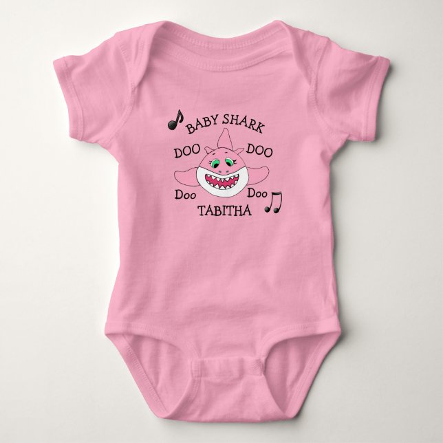 Personalised Baby Shark Baby's Bodysuit (Front)